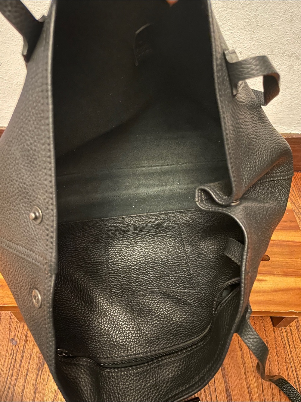 Longchamp Roseau Large Leather Tote black Pebbled leather toggle closure - Picture 7 of 15